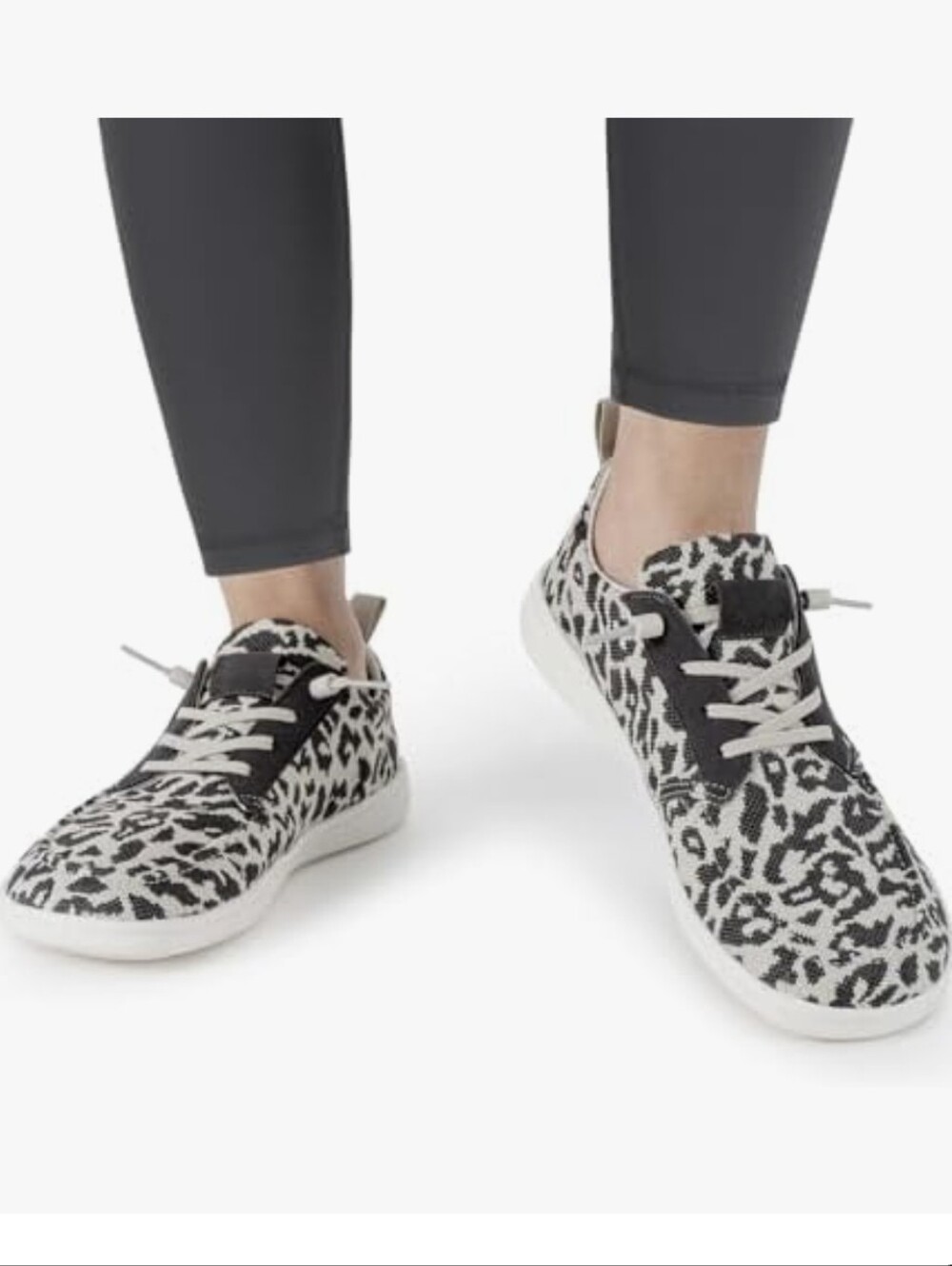 Pulltop Women's Bob Minimalist Barefoot Slip-On Sneakers Cheetah-Gray - Size 8